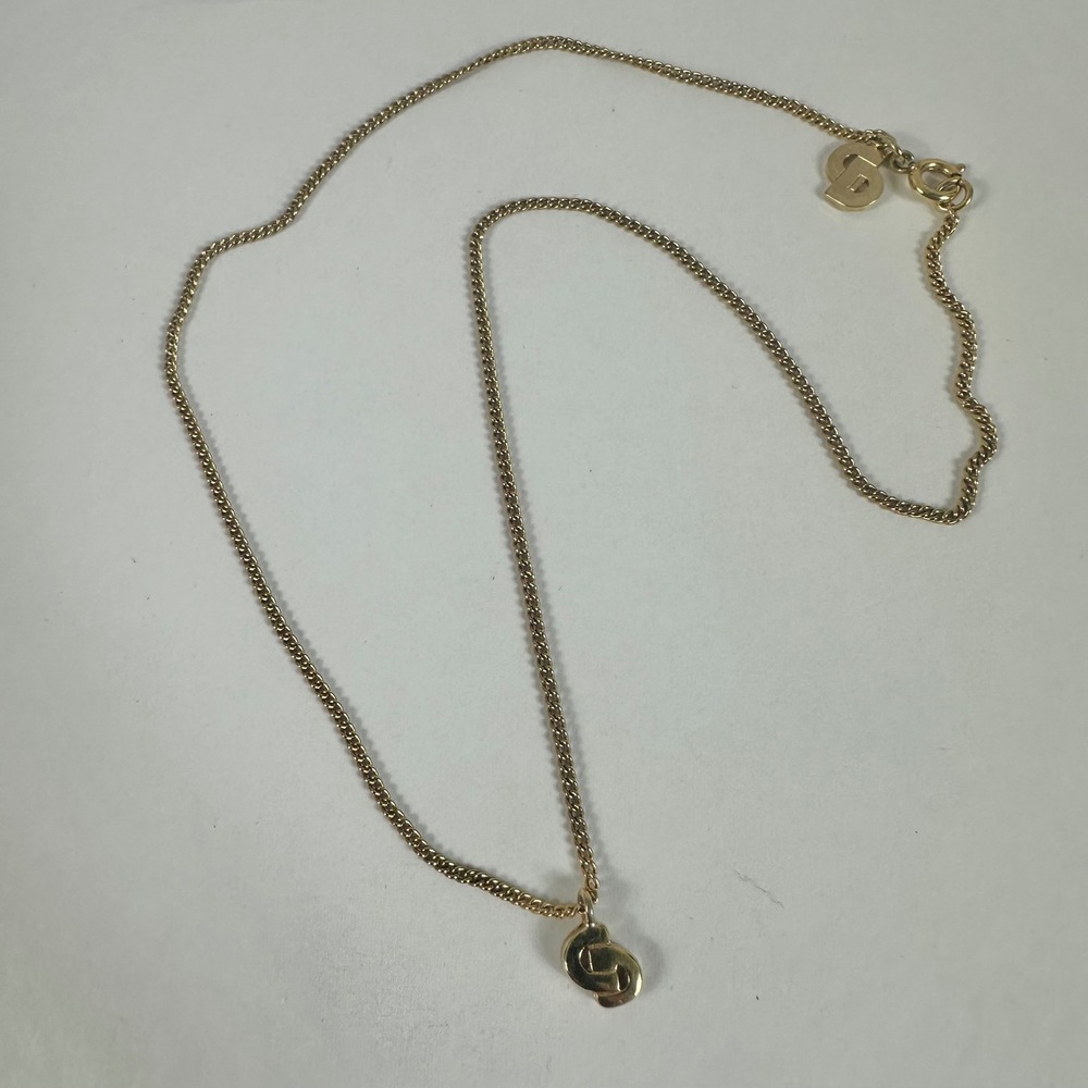 Vintage Christian Dior CD Logo Gold Chain Necklace Designer Jewelry - Picture 2 of 9